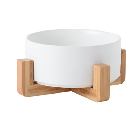 Ceramic Bowl with Wood Stand